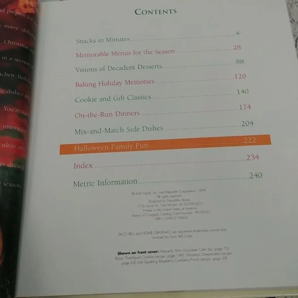 Vintage Kraft Holiday Cookbook 1999‎